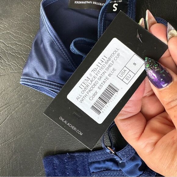 NWT Oh La La Cheri all over lace fitted lace chemise w/padded shelf cup Sz S set - Picture 12 of 12